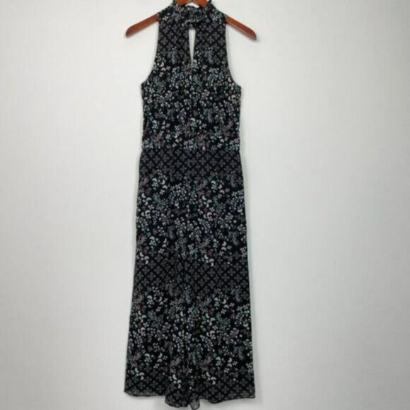 Ted Baker Marcila Hazel High Neck Wide Leg Floral Print Jumpsuit Black US 2 - Picture 2 of 13